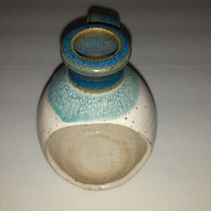CCC Pottery Stoneware Tea Lite Holder Artist Signed Sea Blues 5.5"
